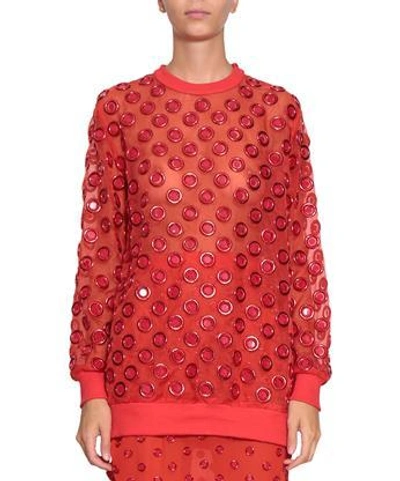 Givenchy Organza Sweatshirt In Rosso