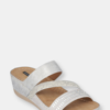 Gc Shoes Women's Tera Wedge Sandals In Silver-tone