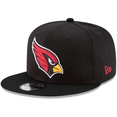 New Era Black Arizona Cardinals Basic 9fifty Adjustable Snapback Hat In Black/red