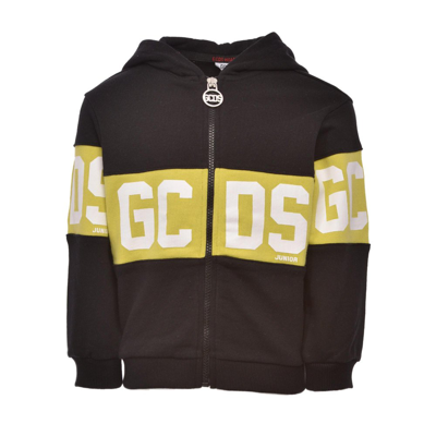 Gcds Logo-print Zip-up Hoodie In Black