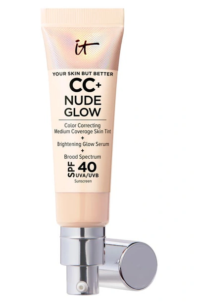 It Cosmetics Cc+ Nude Glow Lightweight Foundation + Glow Serum With Spf 40 And Niacinamide Light 1.1 oz / 32 ml