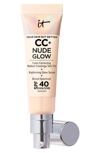 It Cosmetics Cc+ Nude Glow Lightweight Foundation + Glow Serum With Spf 40 And Niacinamide Fair Light 1.1 oz / 32