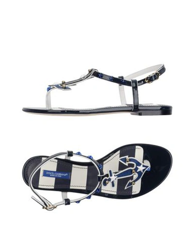 Dolce & Gabbana Toe Strap Sandals In Blue