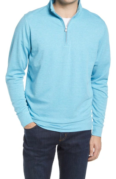 Peter Millar Men's Quarter Zip Pullover Sweater In Carni Blue