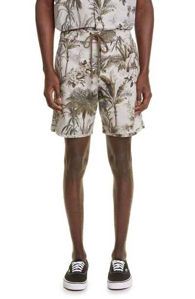 Alanui Painterly-print Shorts In Military