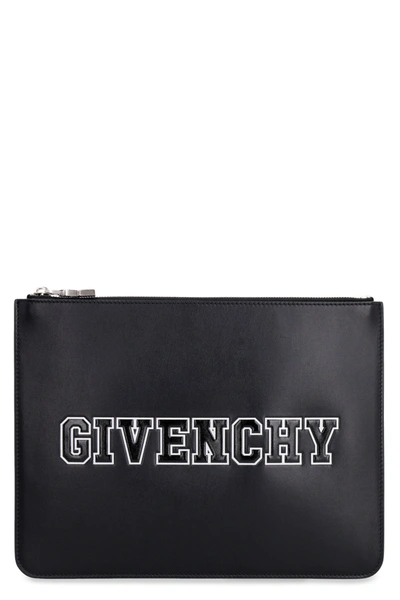 Givenchy Leather Flat Pouch In Black