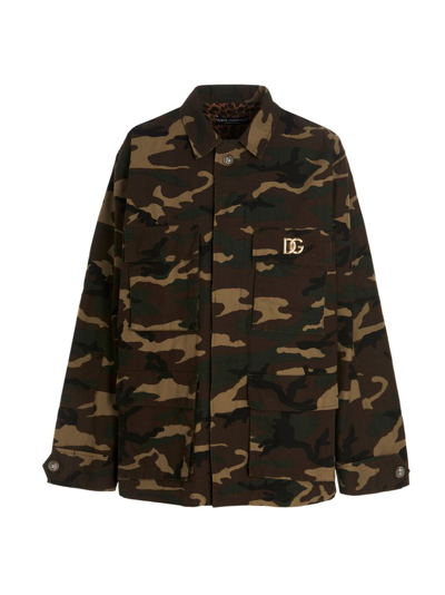 Dolce & Gabbana Camouflage Print Cotton Jacket In Fantasy_not_print_