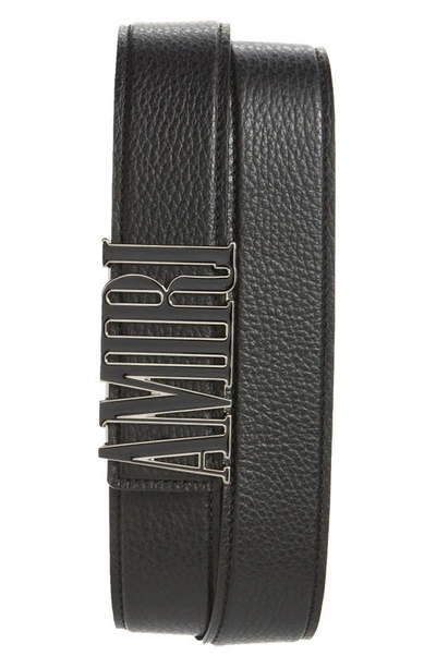 Amiri Core Enamel Leather Belt In Black