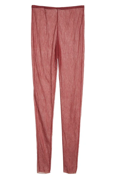 The Row Ensley Sheer High Waist Tulle Pants In Garnet