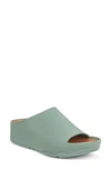 Fitflop Shuv Nubuck Slide Sandal In Bay Green