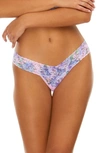 Hanky Panky Low-rise Printed Lace Thong In Harmony