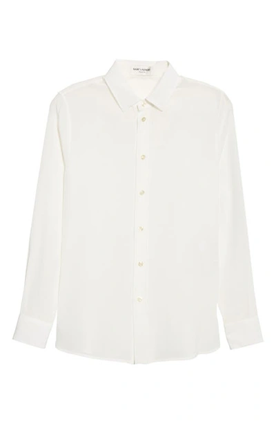 Saint Laurent Classic Silk Crêpe De Chine Blouse In Shell