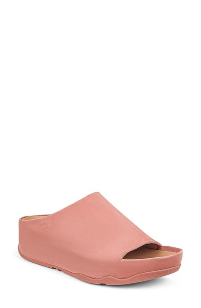 Fitflop Shuv Nubuck Slide Sandal In Warm Rose