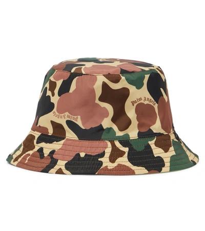 Palm Angels Kids' Camouflage Printed Tech Bucket Hat In Multicolor