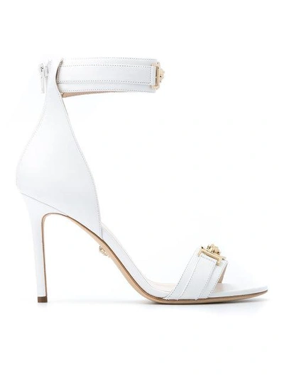 Versace Medusa Embellished Sandals - White