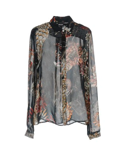 Just Cavalli Floral Shirts & Blouses In Dark Blue