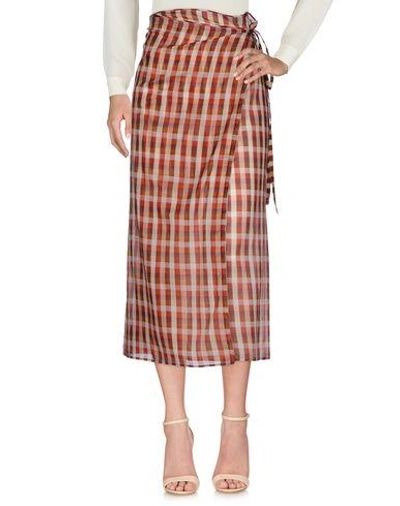 Miu Miu 3/4 Length Skirts In Maroon