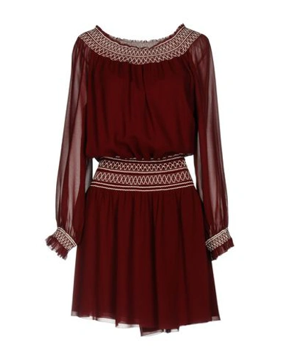 Tory Burch Short Dress In Maroon