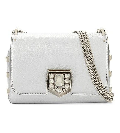 Jimmy Choo Lockett Petite Leather Cross-body Bag In Moonstone