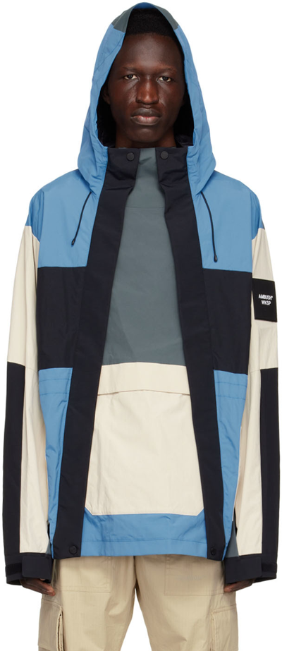 Ambush Colour-block Hooded Jacket In Blue