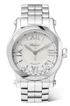 Chopard Happy Sport 36mm Stainless Steel And Diamond Watch In Silver