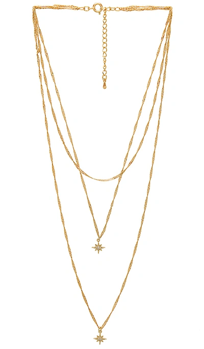 Five And Two Yolanda Layered Necklace In Metallic Gold