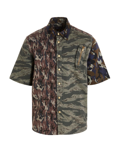 Diesel Camouflage-print Short-sleeved Shirt In Grey