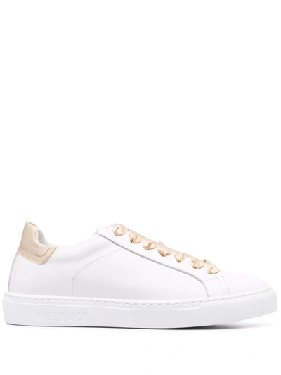 Hide & Jack Contrasting-laces Leather Sneakers In White