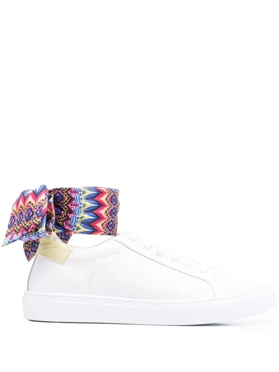 Hide & Jack Sky Lime Scarf Trainers In White