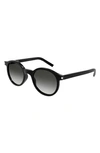 Saint Laurent 50mm Phantos Sunglasses In Black