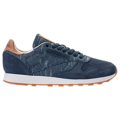 Reebok Men's Classic Leather Ebk Casual Sneakers From Finish Line In Blue