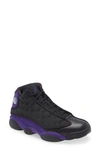 Jordan Air  13 Retro High Top Sneaker In Black/ Purple/ White