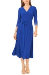 Chaus Embellished Tie Waist Midi Dress In Blue