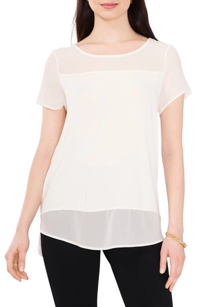 Chaus Mixed Media Blouse In White