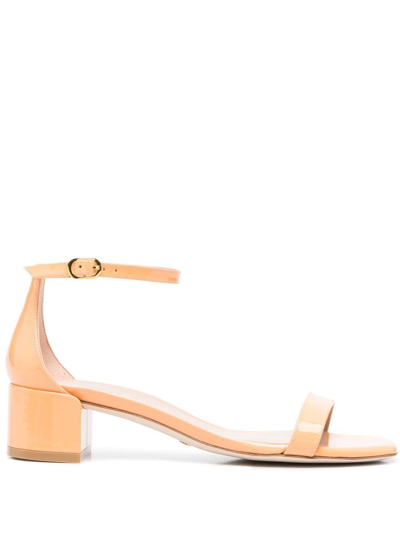 Stuart Weitzman Nudist Curve 35 Block Sandals In Yellow