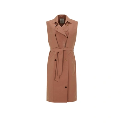 Aeron Delray - Sleeveless Trench With Personalized A Buttons In Dark Mauve