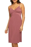 Montelle Intimates Modal Blend Midi Long Chemise In Mesa Rose