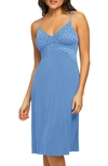 Montelle Intimates Modal Blend Midi Long Chemise In Velvet Blue