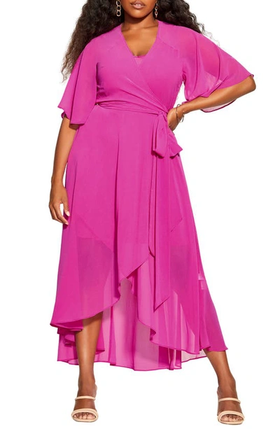 City Chic Enthrall Me Maxi Dress In Lipstick