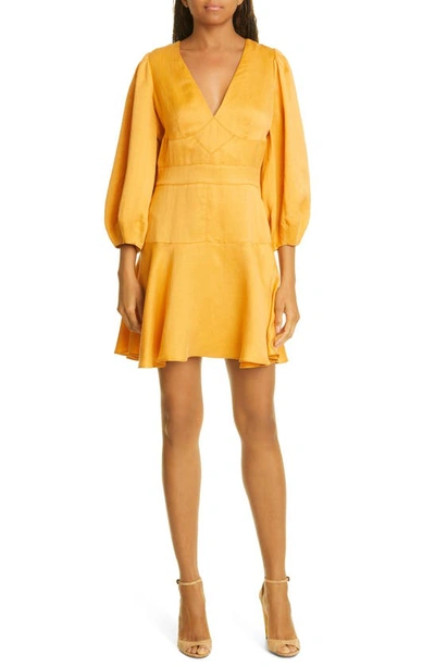 Ted Baker Dorota Topstitch Minidress In Orange