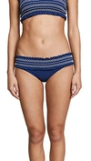 Tory Burch Costa Smocked Hipster Bikini Bottoms In Capri Blue