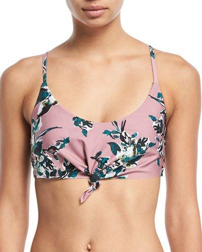 Splendid Watercolor Knotted Crop Bikini Top In Pink | ModeSens