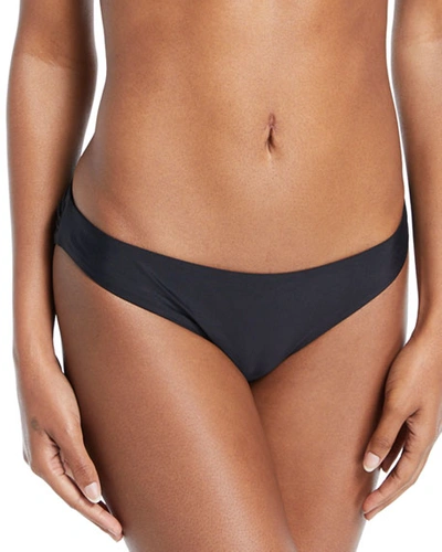 Pilyq Solid Ruched Swim Bikini Bottom, Midnight