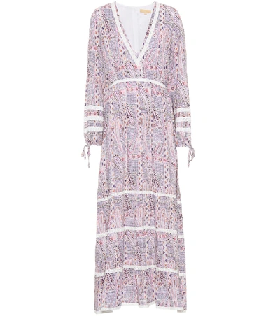 Melissa Odabash Kristen Deep-v Long-sleeve Paisley-print Maxi Dress In Multicoloured