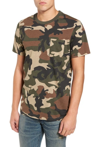 Wesc Maxwell Camouflage Cotton Tee In Burnt Olive