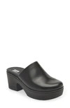 Fitflop Pilar Leather Platform Mule In All Black