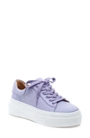 J/slides Women's Amanda Lace Up Sneakers In Lilac Canvas
