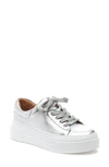 J/slides Jslides Amanda Platform Sneaker In Silver Leather