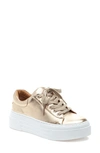 J/slides Jslides Amanda Platform Sneaker In Light Gold Leather