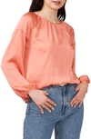 Vince Camuto Hammered Satin Blouse In Canyon Coral